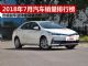 2018年7月汽车销量排行榜 最全榜单抢先看 