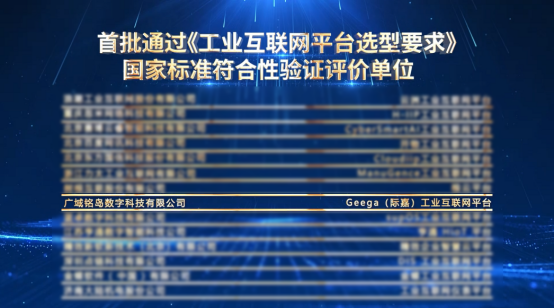 Geega平台获批工业互联网平台选型评估推荐产品证书