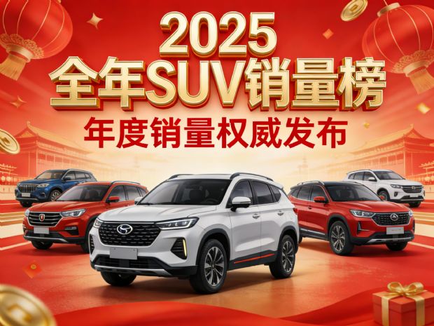 2025全年SUV零售销量排行榜 34款车破10万辆