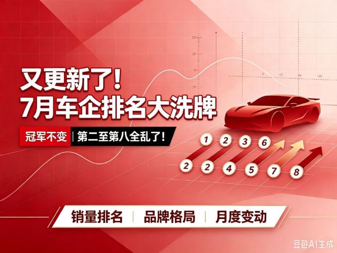 7月汽车厂商销量排行榜 车企销量排名出炉